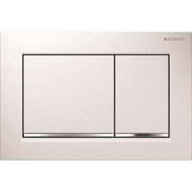 Plaque Geberit Omega30 double touche: blanc, chromé brillant|Geberit-GBR115.080.KJ.1