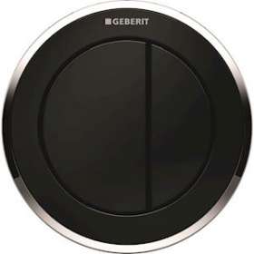 Déclenchement Geberit type 10 PN double touche encastrer: noir, chr bri|Geberit-GBR116.055.KM.1