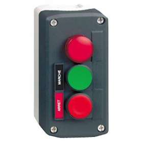 Harmony boite - 3 boutons poussoirs D22 - vert /rouge/voyant rouge|Schneider Electric-SCHXALD361B