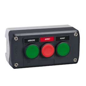 Harmony boite - 3 boutons poussoirs D22 - vert /rouge /vert|Schneider Electric-SCHXALD311