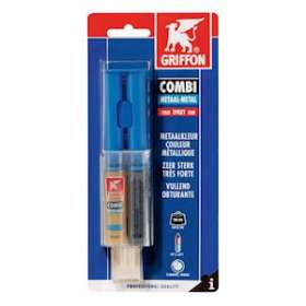 Combi Métal colle époxy couleur métal à 2 composants - double doseur - 24 ML|Griffon france-GF26304058