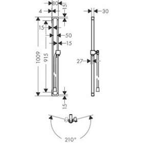 Barre de douche chromé brossé|Hansgrohe-HA336736260