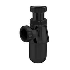 Siphon lavabo ABS noir, réglable 50/105 mm, sortie D32, débit 46 l/mn NF|Valentin-VA260700000500