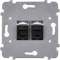 Mécanisme DOUBLE RJ45 CAT6A BLINDE NOIR POUR COLLECTION CONFIDENCE