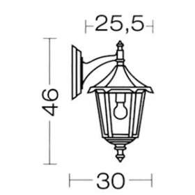 MONACO - Appl. Mur Ext. (haut) IP43 IK02, vert, E27 100W max., lampe non incl.|Aric-ARI3035