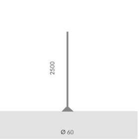 POLE 60mm FLANGE H.2,5M F.T.|Simes-SIWS.2801.14