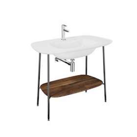 Plural console avec plan céramique, blanc, étagère en chêne foncé, 99,5 cm|Vitra France-GIR64044