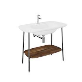 Plural console avec plan céramique, Edelweiss, étagère en chêne foncé, 99,5 cm|Vitra France-GIR64045