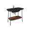 Plural console avec plan céramique, noir mat, étagère en chêne foncé, 99,5 cm