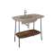 Plural console avec plan céramique, vison mat, étagère en chêne foncé, 99,5 cm