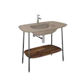 Plural console avec plan céramique, vison mat, étagère en chêne foncé, 99,5 cm|Vitra France-GIR64048