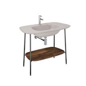 Plural console avec plan céramique, taupe mat, étagère en chêne foncé, 99,5 cm|Vitra France-GIR64047