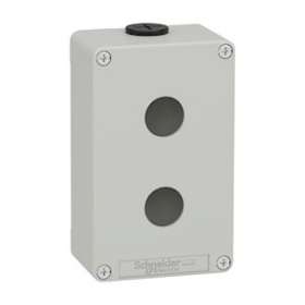 Boite métal vide grise - M20 x2 - 2 trous 22 mm - 80x130x51,5 mm - UL cULus|Schneider Electric-SCHXAPD2202