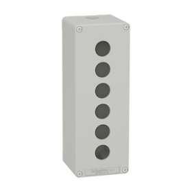 Boite métal vide grise - M25 x1 - 6 trous 22 mm - 80x220x77 mm|Schneider Electric-SCHXAPD4506