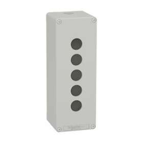 Boite métal vide grise - M25 x1 - 5 trous 22 mm - 80x220x77 mm|Schneider Electric-SCHXAPD4505