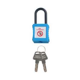 cadenas plastique bleu anse nylon 6mm clé identique A1|Catu-CATPP-6-38-B-A1