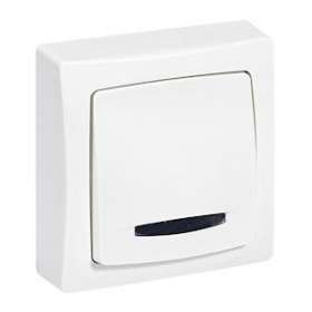 Poussoir lumineux avec voyant fourni Appareillage Saillie - blanc|Legrand-LEG097610