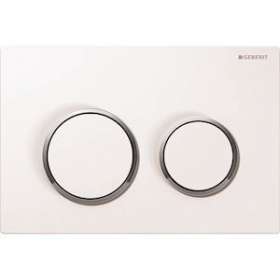 Plaque Geberit Omega20 double touche: blanc, chromé brillant|Geberit-GBR115.085.KJ.1