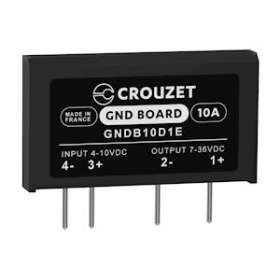 SSR, GND Board, PCB Mounting, 10A OUT 7-36 VDC, IN 4-10 VDC, DC Switching|Crouzet-CRTGNDB10D1E