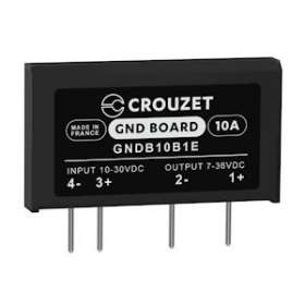 SSR, GND Board, PCB Mounting, 10A OUT 7-36 VDC, IN 10-30 VDC, DC Switching|Crouzet-CRTGNDB10B1E