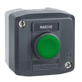 Harmony XAL - boite 1 bouton poussoir affleur vert D22 - 1F - étiquet 'MARCHE'|Schneider Electric-SCHXALD101