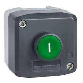 Harmony XAL - boite 1 bouton poussoir affleurant vert D22 marquage 'I' - 1F|Schneider Electric-SCHXALD102