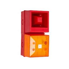 YL40/DL/A/RN/WR - COMBINE SIRENE/FLASH 24VCC ORANGE 12LED 108dB IP65|-MKM245180