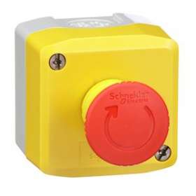 Harmony - boite arrêt d'urgence jaune - bouton rouge rotation - 1NO+1NC|Schneider Electric-SCHXALK178EH7