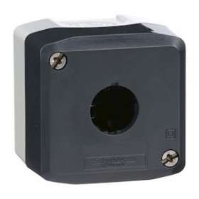 Harmony XAL - boite 1 trou D22 - couvercle gris foncé - fond gris clair - UL/CS|Schneider Electric-SCHXALD01H7