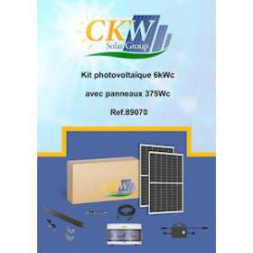 Kit Solaire 6KW triphase-8 mic-ond. 16 panneaux 375W-toit tuile ETN-Coffret AC|-KWC89070