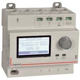 Ecocompteur module pour mesure consommation sur 5 postes 230V~ - 5 modules|Legrand-LEG412030