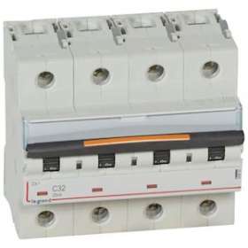 Disjoncteur DX³ 25kA arrivée haut/départ bas vis 4P 400V~ 32A courbe C 6 modules|Legrand-LEG409797