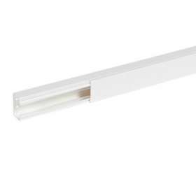 Goulotte distribution Viadis 60x40mm-Fond+couvercle-1 compart-Longueur 2m-Blanc|Planet wattohm-PLW16360