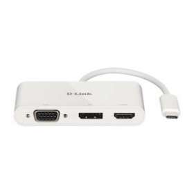 Adaptateur USB 3-en-1 USB-C vers HDMI/VGA/DisplayPort|Dlink-DLKDUBV310