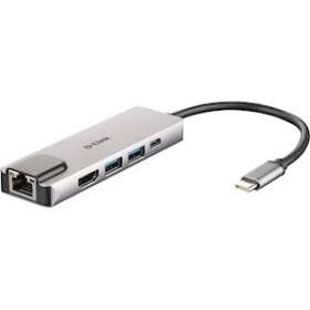 Station d'accueil Hub USB-C 5-en-1 vers HDMI/USB/USB-C/Ethernet + power delivery|Dlink-DLKDUBM520