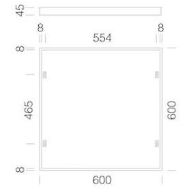 Accessoire 595 Cadre Saillie 600X600|Disano-ZON99803100