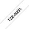 Ruban TZeN231, 12mm Noir sur fond Blanc, Non laminé, 8M