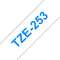 Ruban TZe253, 24mm Bleu sur fond Blanc, Laminé, 8M