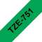 Ruban TZe751, 24mm Noir sur fond Vert, Laminé, 8M