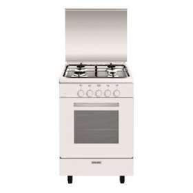 Gazinière 53 x 50 cm blanche/plan de cuisson inox - Alpha - Four tout gaz émail|Airlux-ALXGA551GWH