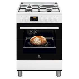 SurroundCook cuisiniere 60cm mixte 3 gaz + 1 électrique four pyrolyse blanc|Electrolux pose libre-ARTLKM648588W