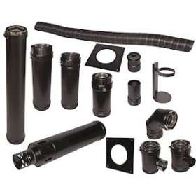 Kit ventouse horizontale noire PGI D 80/130 mm pour poêles à granulés de bois|De Dietrich-DDQ7607218