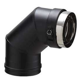 COUDE A 90DEG 80-130 PGI Couleur: NOIR GRA - RAL 9030 EC 90DEG80/130PGI|Poujoulat-PJT370807419030