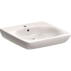 Lavabo Geberit Renova Comfort, adapté PMR, 55x55cm, avc trop-plein, Blc|Geberit-GBR258555000