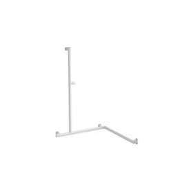 Barre d'appui angle 2 murs, support douchette, tube alu. blanc D 38 x 25 mm|Pellet asc-PT4049825