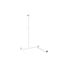 Barre d'appui angle 2 murs, support douchette, tube alu. Blanc D 38x25mm|Pellet asc-PT4049925