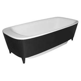 Water Jewels baignoire îlot, chromé & habillage avec pieds en bois noir 190 cm|Vitra France-GIR53500097000