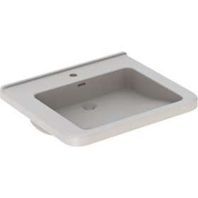 Lavabo Geberit Renova Comfort Square, adapté PMR, 65x55cm, avc trop-plein, Blc|Geberit-GBR128665000