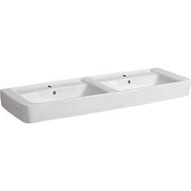 Lavabo double Geberit Renova Plan, 130x48cm, avc trop-plein, Blc|Geberit-GBR122130000