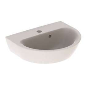 Lave-mains Geberit Renova: 45x36cm, Trou rob. au centre, Blc|Geberit-GBR500.375.01.1